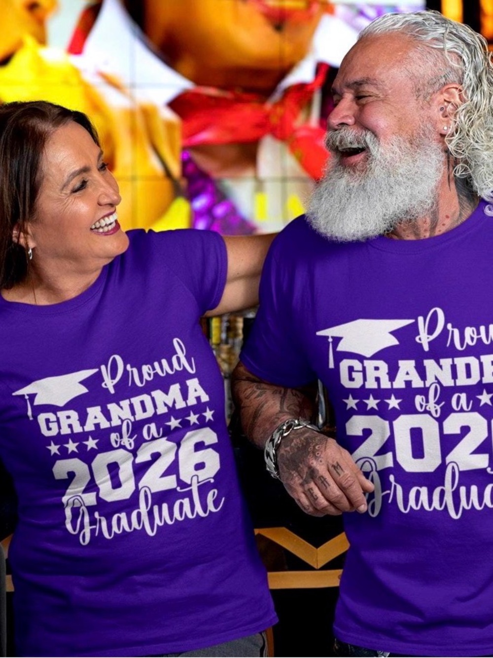Proud Grandma/Grandpa 2026 Graduate Purple Tee Set